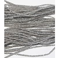 Gray Diamond Faceted Rondelle 5 Carats AAA Grade Natural Precious Gemstone 4 Inches Long Bead Strands Jewelry Making Supply for Necklace, Earrings, Rings, Bracelet, Briolette Unique Crafts DIY
