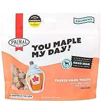 Primal Freeze Dried Dog Treats; Pork & Maple Dog Treats with Goat Milk for Dogs, You Maple My Day, Grain Free Training Treats for Dogs with Probiotics, 2 oz