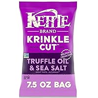 Kettle Brand Potato Chips, Krinkle Cut Truffle and Sea Salt, 7.5 Oz