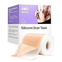 AWD Silicone Scar Sheets for Surgical Scars - Medical Grade Silicone Scar Tape for C Section, Tummy Tuck Tape, Keloid Treatment - Silicone Skin Patches After Surgery Must Haves (1.6