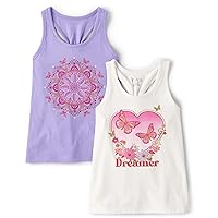 The Children's Place Girls' Sleeveless Tie Graphic Tank Top 2 Pack