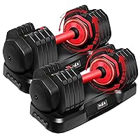 Yes4All 25/55LB Single/Pair Adjustable Dumbbells Weights, 5 in 1 Free Weights Dumbbell with One Second Dial Handle for Different Workout Levels