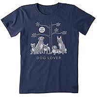 Life is Good Women's Dog Lover Tree Cotton Crewneck Tee Short Sleeve Graphic T-Shirt