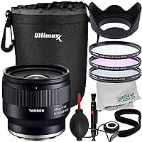 SSE Tamron 24mm f/2.8 Di III OSD M 1:2 Lens for Sony E with Essentail Accessory Bundle; Includes: Water-Resistant Lens Pouch, 3PC Filter Kit (UV, CPL, FL-D), Tulip Hood Lens & More (10pc Bundle)