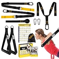Home Resistance Training Kit, Resistance Trainer Exercise Straps with Handles, Door Anchor and Carrying Bag for Home Gym, Bodyweight Resistance Workout Straps for Indoor & Outdoor(Yellow)