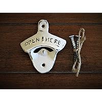 Vintage Style Bottle Opener, Cast Iron Wall Mounted, Antique White or Pick from over 40 Colors, Bar Accessory, Gift for Him