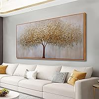 Abstract Wall Art Gold Tree of Life Framed Artwork Canvas Painting Textured Tree Pictures Wall Decor for Living Room Bedroom Dining Room Home Office Decor 20