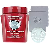 Jewelry Cleaner for Silver Tarnish Remover with Dip Tray & Two Layer System Polishing Cloths