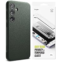 Ringke Onyx Case Compatible with Galaxy S24 Plus [Dark Green] + Privacy Glass Compatible with Galaxy S24 Plus