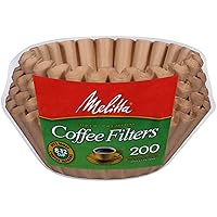 Melitta 8-12 Cup Basket Coffee Filters, Unbleached Natural Brown, 200 Count (Pack of 6) 1200 Total Filters Count