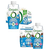 Organic Vegan Plant Based Nutritional Shake, Vanilla Bean + Smooth Chocolate, Packaging May Vary, 11 Fl Oz (Pack of 4)