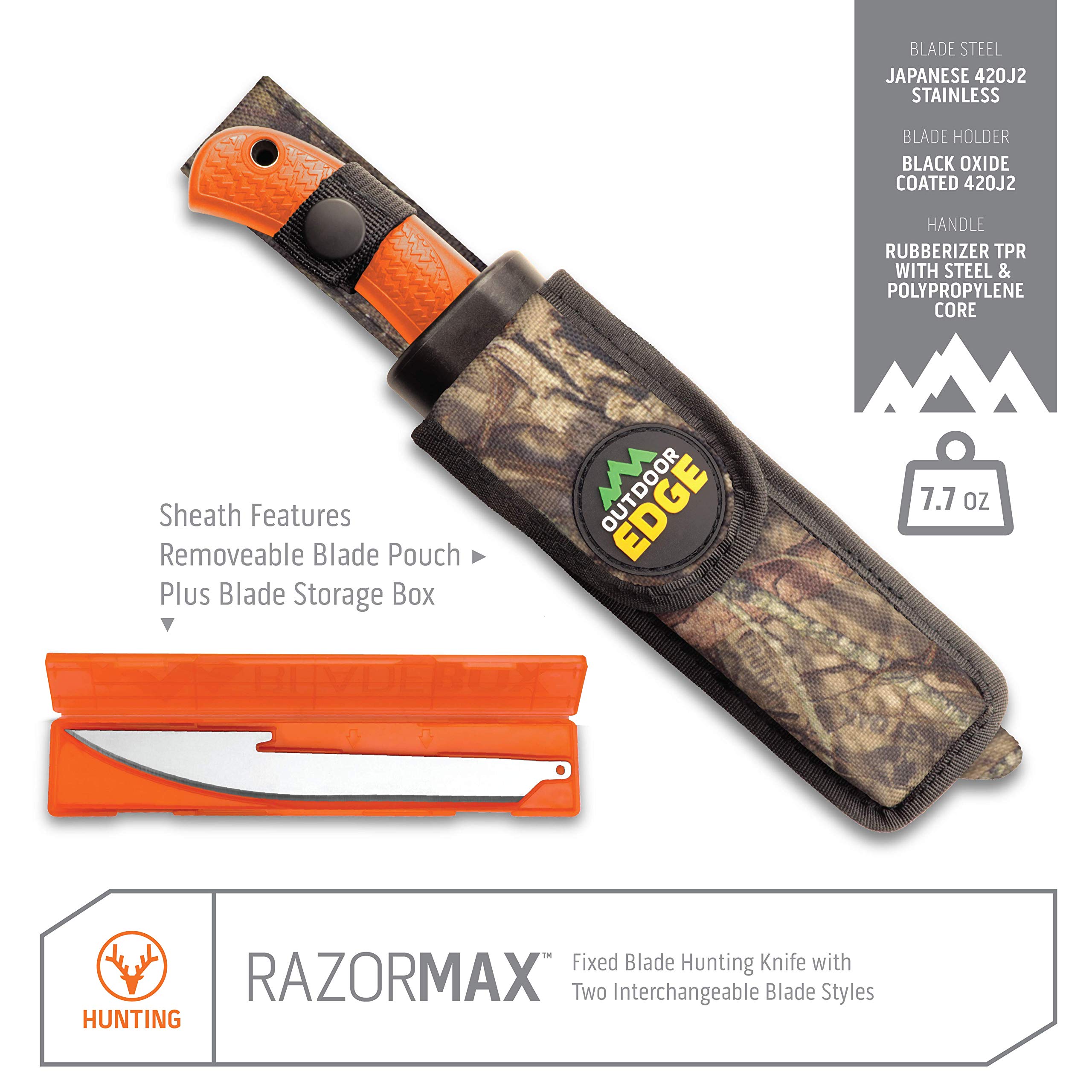 OUTDOOR EDGE RazorMax - Replaceable Fixed Blade Hunting Knife with 3.5