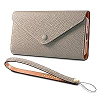 hanatora] iPhone 13 Mini Three Fold Wallet case - Leather case with Card Holder - [Simple + Luxury] for Women and Men, WH-13Mini-Grege