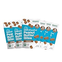 Mountain House Simple Sensations Peanut Butter Bites - Cocoa | 6-Pack | Certified Organic | Gluten-Free | Vegetarian | Freeze-Dried Snack | 7g Plant-Based Protein Per Serving
