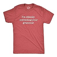 Mens Silently Correcting Your Grammar Funny T Shirt Nerdy Sarcastic Tee Graphic
