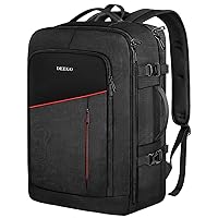 DEEGO Carry on Backpack, 40L Flight Approved Travel Backpack for Men Women, Extra Large International Travel Luggage Backpack Water Resistant Weekender Overnight Bag Daypack Fit 17 Inch Laptop, Black