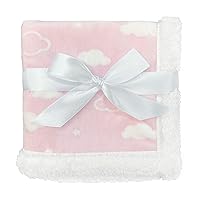 American Baby Company Heavenly Soft Chenille Sherpa Security Blanket, Pink, 14
