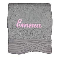 Personalized Baby Quilt, Blankets, Monogrammed Blankets for Kids, baby blankets for girls, embroidered baby gifts, soft for toddler girl or boy, Crib size