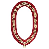 Royal & Select Masters English Regulation Chain Collar - Gold With Red Lining