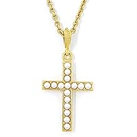 Ben-Amun Jewelry Christian Cross with Pearls Pendant 24k Gold Plated Necklace Made in New York