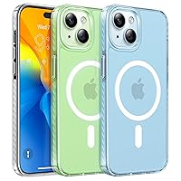 TORRAS Magnetic Shockproof for iPhone 15 Case Clear,[Military Grade Drop Tested][Compatible with MagSafe][Non-Yellowing] Cushion Anti-Scratch Back Slim Protective Cover for iPhone 15 Case, Clear