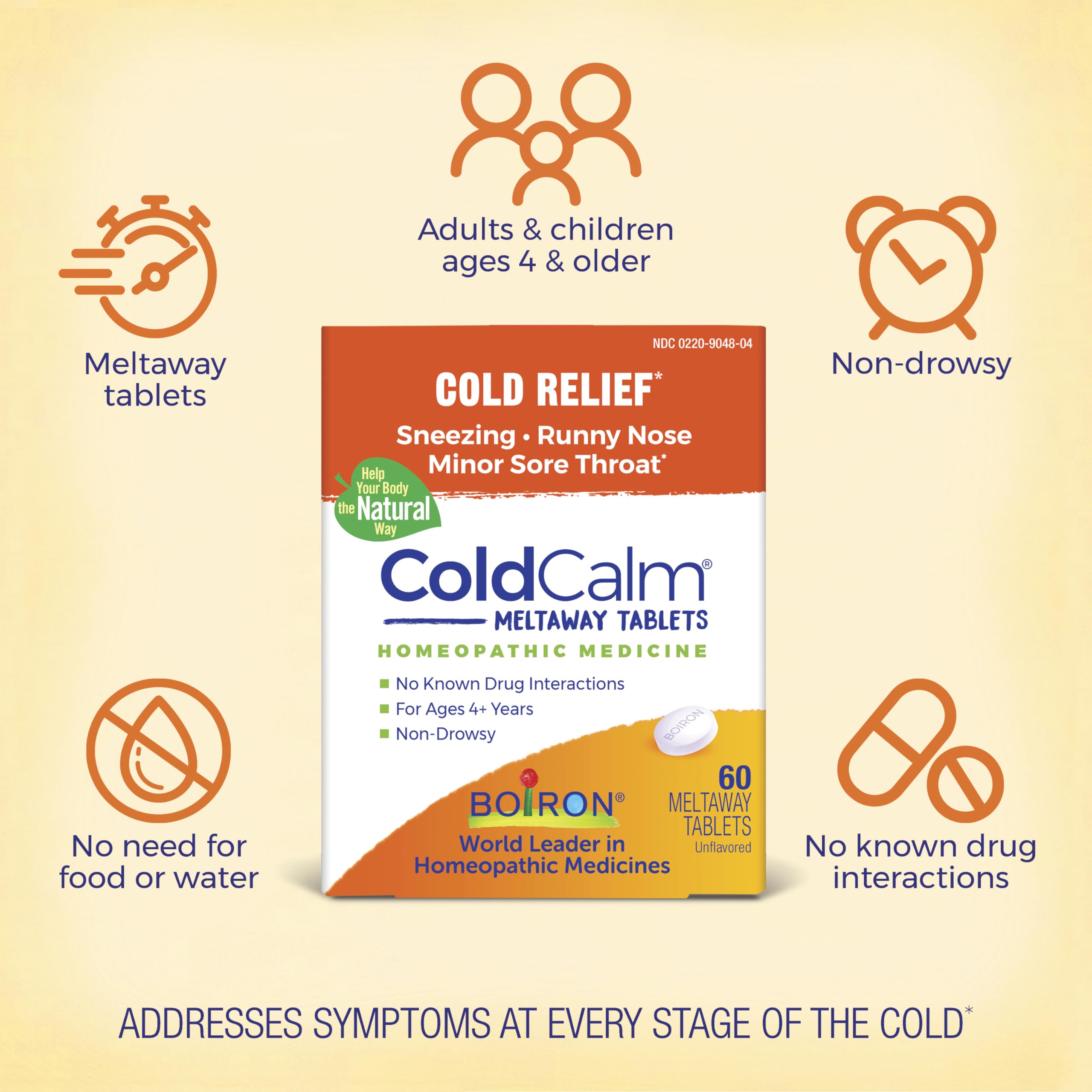 Boiron Oscillococcinum for Relief from Flu-Like Symptoms of Body Aches & ColdCalm Tablets for Relief of Common Cold Symptoms Such as Sneezing