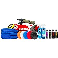 Chemical Guys BUF_209XMAX TORQX Random Orbital Polisher Kit with Towels, Pads, Pad Cleaner & Conditioner, Polishes & Compounds - 16 Items