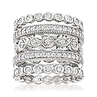 Ross-Simons 2.50 ct. t.w. CZ Jewelry Set: 5 Eternity Bands in Sterling Silver. Size 8