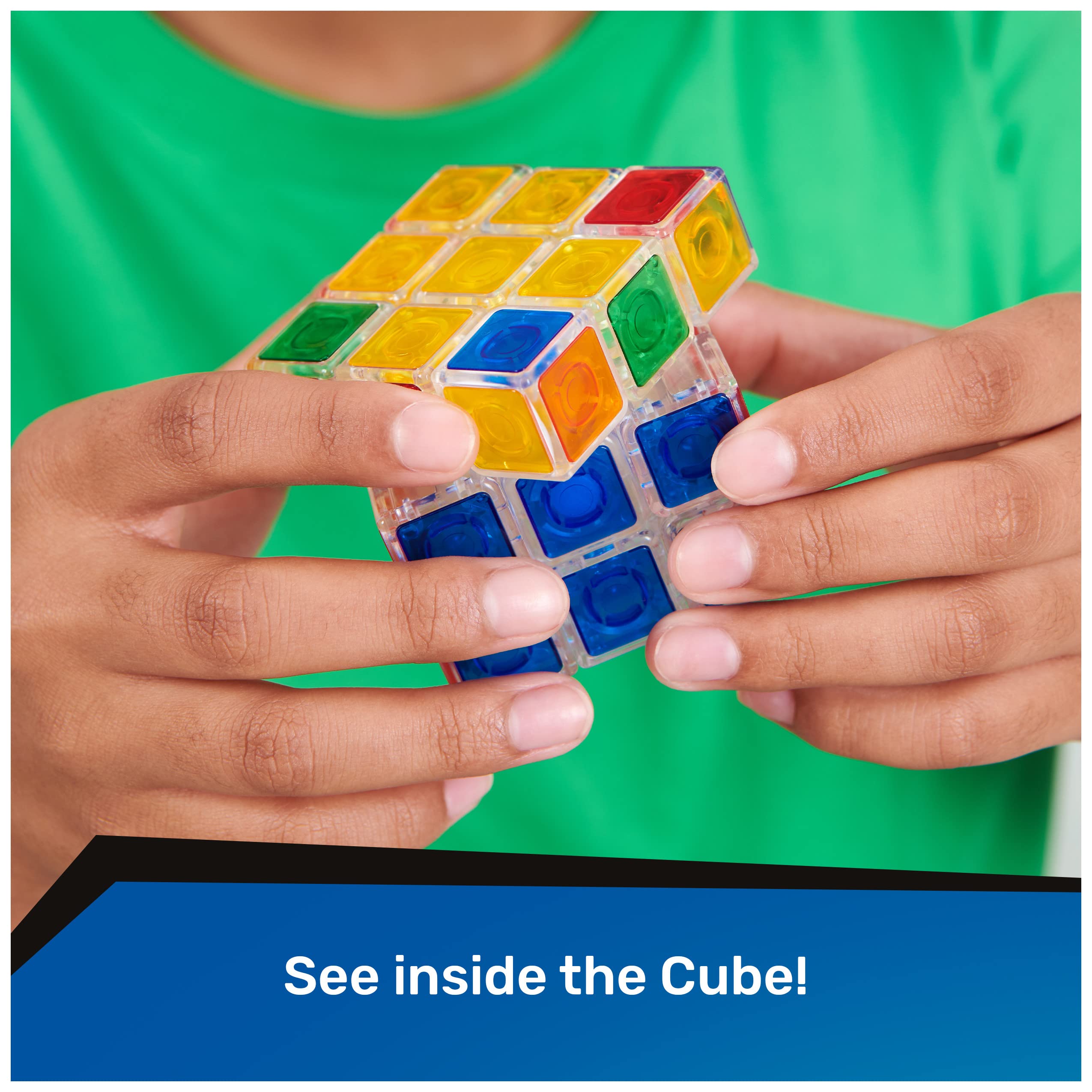 Rubikââ‚¬â„¢s Crystal, New Transparent 3x3 Cube Classic Color-Matching Problem-Solving Brain Teaser Puzzle Game Toy, for Kids and Adults Aged 8 and Up