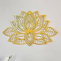 iwa concept Mandala Metal Wall Decor, Lotus Flower Meditation Room Decor, Minimalist Zen Garden Bohemian Gift for New Year (36