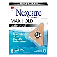 Nexcare Max Hold Waterproof Bandages, Stays On for 48 Hours, Flexible Bandages for Fingers, Hands and Heels - 6 Pack Clear Waterproof Bandages
