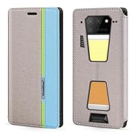 for Unihertz Tank 2 Case, Fashion Multicolor Magnetic Closure Leather Flip Case Cover with Card Holder for Unihertz 8849 Tank 2 (6.81”)