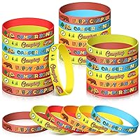 36 PCS Camping Party Favors Silicone Bracelets Wristbands Happy Camper Party Supplies Camping Birthday Decoration for Camping Adventure Birthday Party Camping Theme Party