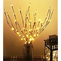 3pcs Lighted Artificial LED Branch Lights with Timer Battery Operated Fairy Spirit Decorative Twig Tree Decorations for Home Living Room Vase Christmas (29inch, Auto 6H ON/18H Off, Warm White)