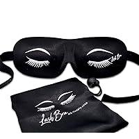 Sleep Eye Mask 3D Contoured Blackout Soft Eye Cover Blindfold with Adjustable Strap. Light Blocking Mask with Deep Contour Protects Eyelashes and Extensions While Sleeping - 1 Black
