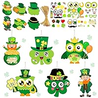 36 PCS St. Patrick Day Craft Kits for Kids,DIY Shamrock Leprechauns Owl Arts and Crafts DIY St. Patrick Day Ornaments Kit, Make Your Own St. Patrick Day Craft Projects for Kids Ages 3 4 5 6 8 12
