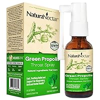 NaturaNectar Green Bee Propolis Throat Spray | Fast, Soothing Throat Care Wellness Support* | Non-Alcoholic Family Friendly Formula (2 Years and up) | Sustainable Beekeeping | Eco-Friendly (1 Pack)