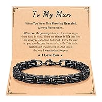 UNGENT THEM Byzantine Link Chain Stainless Steel Bracelet for Men, Birthday Christmas Valentines Day Gifts for Men, Teens, Son, Grandson, Brother, Boyfriend..