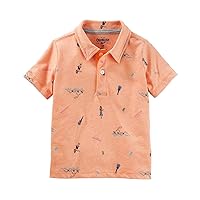 OshKosh BGosh Boys Short Sleeve Knit Polo (Orange Luau, 2T)