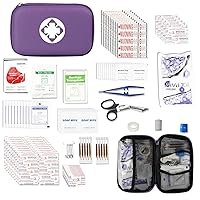 274Pcs Mini Car-Travel First Aid Kit-for Home-Camping Essentials - Emergency Kit Survival Gear and Supplies for Outdoor Office Sports Boat Hunting Purple YIDERBO