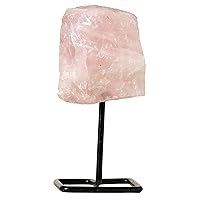 Rose Quartz Crystal on Metal Stand - Home Decor - Healing Crystals - Healing Stones for Love, Joy, Abundance, Positive Energy - by Beverly Oaks