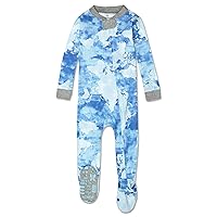 Non-Slip Footed Pajamas One-Piece Sleeper Jumpsuit Zip-Front PJs 100% Organic Cotton for Baby Boys