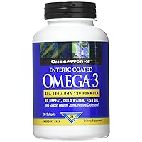 OmegaWorks Super Omega 3, EPA / DHA Fatty Acids, Healthy Joints, Enteric Coated 90 softgels, 90 servings