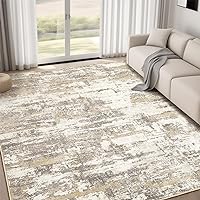 Area Rug Living Room Rugs 5x7: Modern Neutral Abstract Aesthetic Rug for Bedroom Dining Room Table - Large Soft Stain Resistant Machine Washable Rug, Indoor Home Office Carpet - Gold Brown
