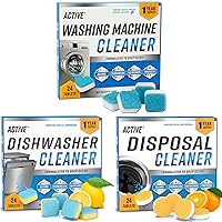 Washing Machine Dishwasher & Disposal Cleaning Tablets - Appliance Refresh Bundle Includes 12 Month Supply Cleaner Deodorizer, Washer Descaler, Disposer Freshener Deep 72