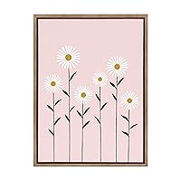 Sylvie Daisies Framed Canvas Wall Art by Duchess Plum, 18x24 Gold, Happy Floral Accent for Wall