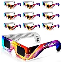 Solar Eclipse Glasses Approved 2024 - AAS, ISO & CE Certified for All Ages - Lab Tested - Includes Eclipse Path Map (10)