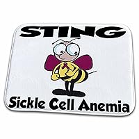 3dRose Bee Sting Sickle Cell Anemia Awareness Ribbon Cause Design - Dish Drying Mats (ddm-115065-1)