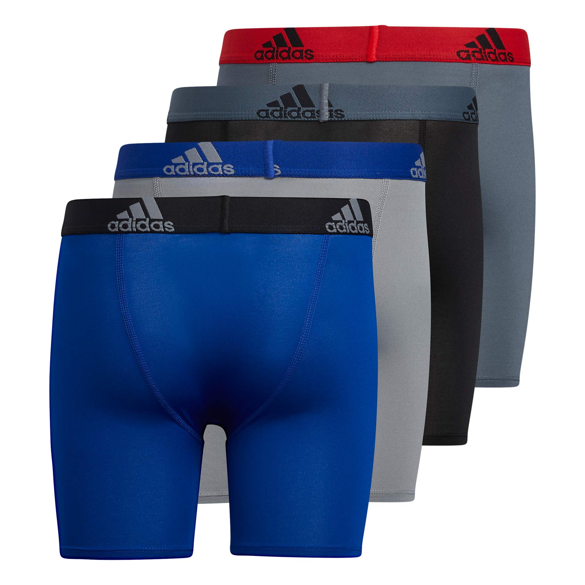 adidas Kids-Boy's Performance Long Boxer Briefs Underwear (4-Pack)