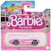 Mattel Hot Wheels Barbie The Movie Barbie 1956 Corvette Car Collectors Item with Movie Themed Packaging for Kids and Adults, Die-Cast Pink